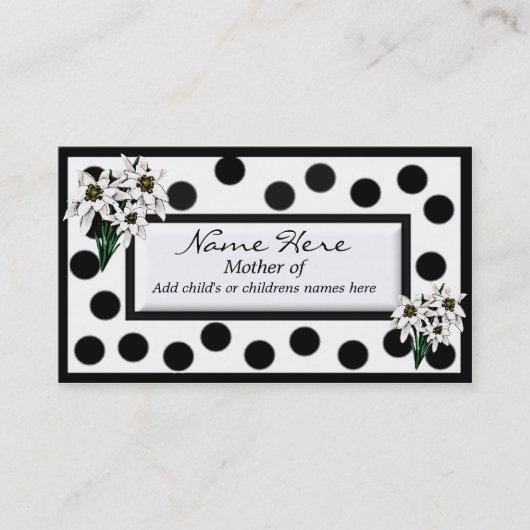D'appel Carte mère Edelweiss noir et blanc (Devant)