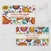 D'appel Carte mère personnalisée Paisley colorée (Devant / Derrière)