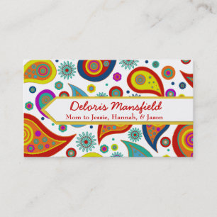 D'appel Carte mère personnalisée Paisley colorée