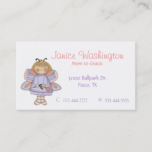 D'appel Carte mignonne féerique de maman de fleur (Devant)