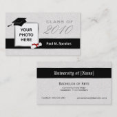 D'appel Carte nominative de photo d'obtention du diplôme - (Devant / Derrière)
