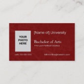 D'appel Carte nominative licenciée avec la photo - rouge (Dos)