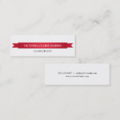 D'appel Carte nominative rouge d'obtention du diplôme (Devant / Derrière)