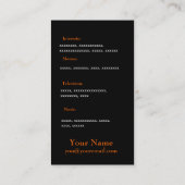 D'appel Carte orange et noire de profil (Dos)