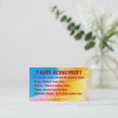 D'appel Carte (perdue) du contact d'Alzheimer (Debout devant)