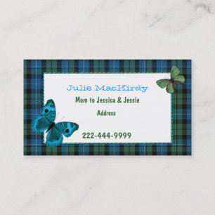 D'appel Carte personnalisée MacKirdy Plaid avec papillons 