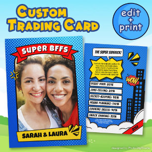 D'appel Carte personnalisée Meilleures Amies BFF Comic Tra