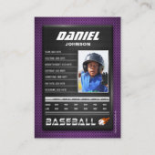 D'appel Carte PRO Baseball avec carte de commerce Stats Pl (Dos)