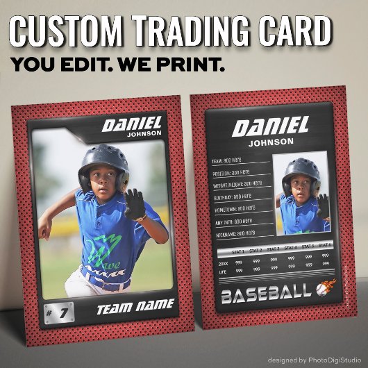 D'appel Carte PRO Baseball avec carte de commerce Stats Pl