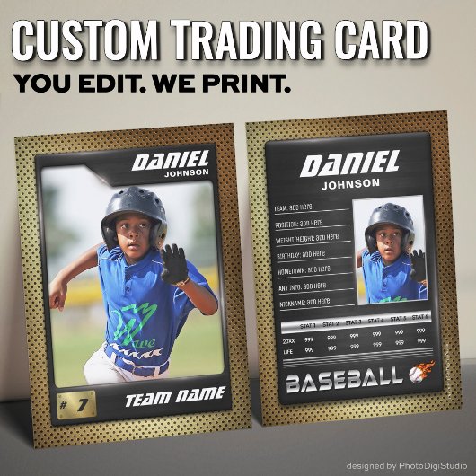 D'appel Carte PRO Baseball avec carte de commerce Stats Pl