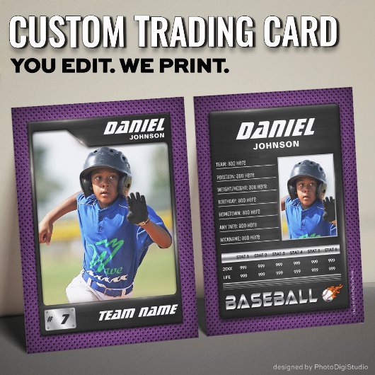 D'appel Carte PRO Baseball avec carte de commerce Stats Pl