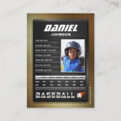 D'appel Carte PRO Baseball avec carte de commerce Stats Pl (Dos)