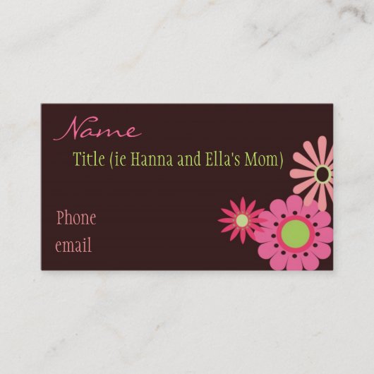 D'appel Carte rose et Brown de maman de fleurs (Devant)