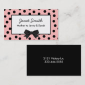 D'appel Carte rose et noire à la mode de maman de point de (Devant / Derrière)