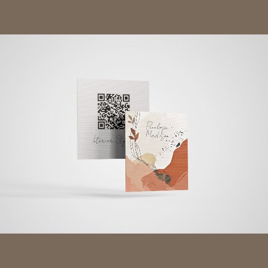 D'appel Carte téléphonique Abstraite Boho Terracotta