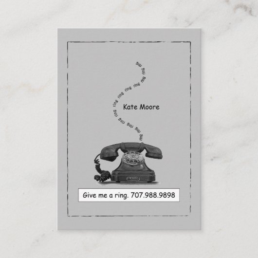 D'appel Carte téléphonique vintage gris (Devant)