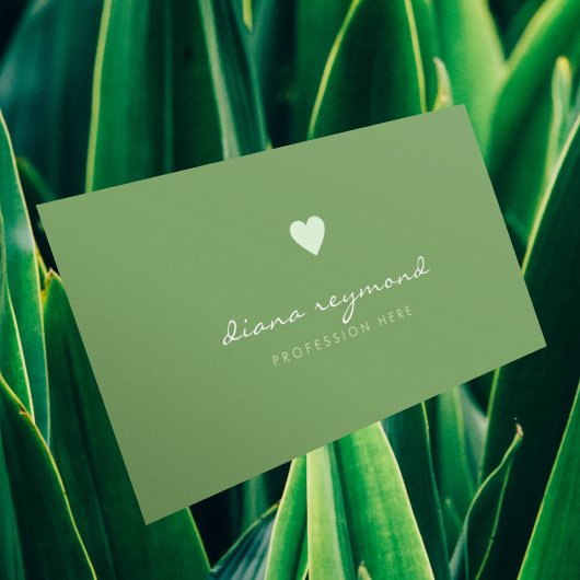 D'appel carte verte professionnelle / coeur d'amour