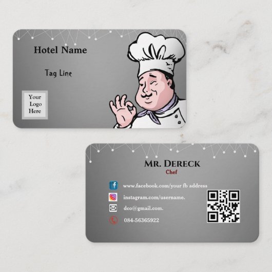 D'appel Chef Carte de visite (Devant / Derrière)