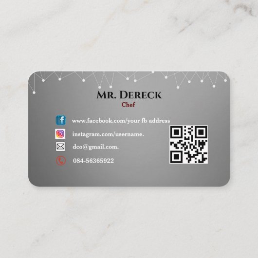 D'appel Chef Carte de visite (Dos)