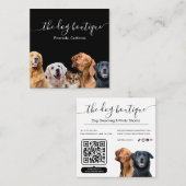 D'appel Chien Boutique Carte de visite noir et blanc (Devant / Derrière)