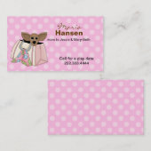 D'appel Chiwawa mignon dans une carte de maman de bourse (Devant / Derrière)