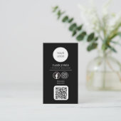 D'appel Code QR noir moderne Carte de visite des médias so (Debout devant)
