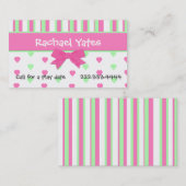 D'appel Coeurs et carte de date roses et verts de jeu de (Devant / Derrière)