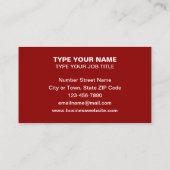 D'appel Conception de textes simples sur carte de visite r (Dos)