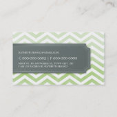 D'appel cool carte de visite chevron rayure vert aquarelle (Dos)