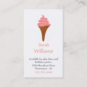 D'appel Crème rose Cone Crème Enfants Jouer Carte Date