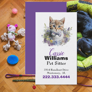 D'appel Cute Kitten Carte de visite pour animaux de compag