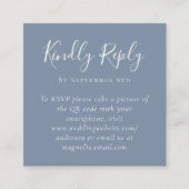 D'appel Dusty Blue Mariage Website QR Code carte RSVP (Devant)