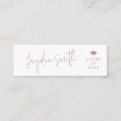 D'appel Dusty Pink Simple Modern Script Graduate Nom Carte (Devant)