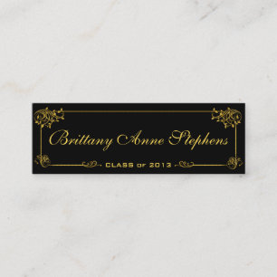 D'appel Élégant Bright Gold Graduation Nom Carte Insérer