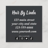 D'appel Élégant coiffeur floral carte de visite de code QR (Dos)