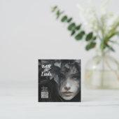 D'appel Élégant coiffeur floral carte de visite de code QR (Debout devant)