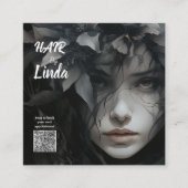 D'appel Élégant coiffeur floral carte de visite de code QR (Devant)