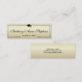 D'appel Élégant Gold Graduation Cap Nom de la carte Insére (Devant / Derrière)