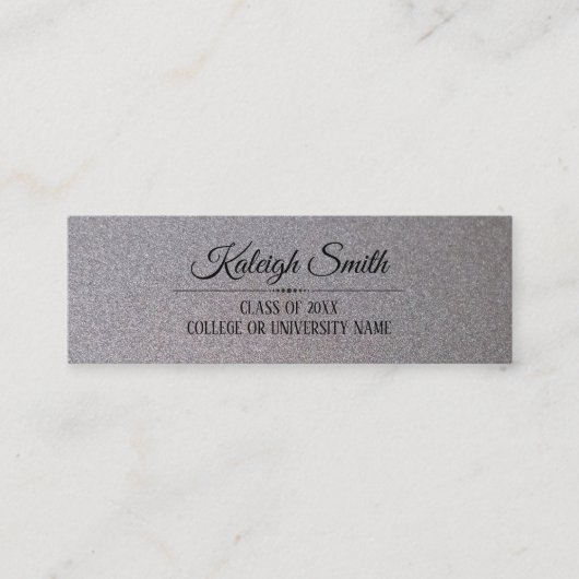 D'appel Élégant Silver Graduation Insérer une carte de nom (Devant)