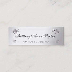 D'appel Elégant Silver Graduation Nom Carte Insérer
