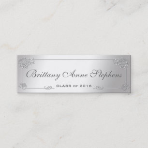 D'appel Elégant Silver Graduation Nom Carte Insérer