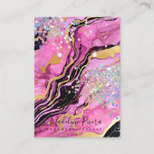 D'appel Élégante carte d'affichage opale en marbre noir (Devant)