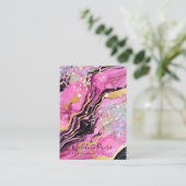 D'appel Élégante carte d'affichage opale en marbre noir (Debout devant)