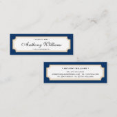 D'appel Elégante carte de nom classique bleu et or graduat (Devant / Derrière)