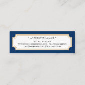 D'appel Elégante carte de nom classique bleu et or graduat (Dos)