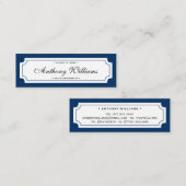 D'appel Élégante carte de nom classique bleu foncé (Devant / Derrière)