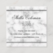 D'appel Élégante carte de nom en marbre de graduation (Dos)