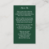 D'appel Elégante carte de prière funéraire du Mémorial des (Dos)