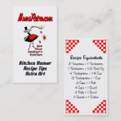 D'appel Équivalents de recettes MomsRetro Carte de visite  (Devant / Derrière)