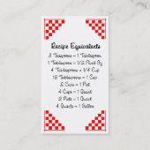 D'appel Équivalents de recettes MomsRetro Carte de visite  (Dos)